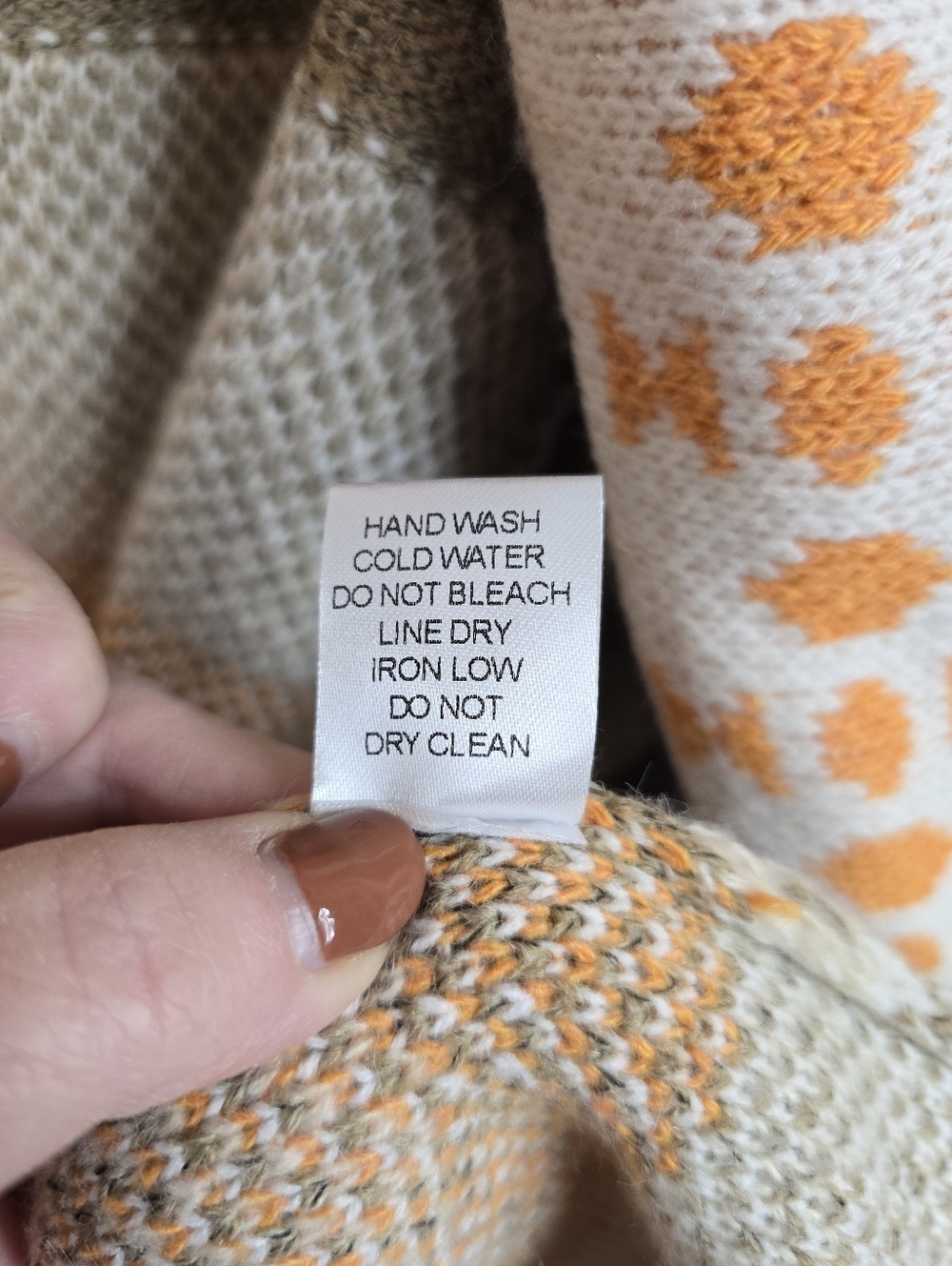 BiBi Aztec Tribal Open Front Cardigan Duster Boho Southwest Orange Taupe Size Sm - Picture 11 of 14